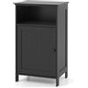 GIANTEX Mobile da bagno in legno con porta singola e ripiano regolabile per camera da letto, soggiorno, 40 x 30 x 70 cm, Bianco/Grigio/Nero (Nero)