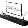 HYANXUE Mobile TV galleggiante, supporto TV montato con ante ribaltabili e porta laterale, panca portaoggetti sotto la TV, per camera da letto e soggiorno (nero, 200 cm)
