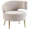 HOMCOM Sedia per Salotto Sedia per Soggiorno 69x65x67 cm Bianco e Oro