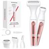 MAXGROOM 4 In 1 Rasoio Elettrico Donna Depilatore Corpo Donna(Bianco) | Impermeabile Depilatore Corpo Donna, Rasoio Parti Intime Kit per Viso, Corpo e Inguine con Ricarica Type-C, Led Display