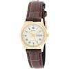 Casio Orologio da polso da donna al quarzo classico cinturino in pelle marrone cassa in ottone display analogico bianco - LTP-V006GL-9B