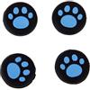 Unbekannt 4pz Tappi Joystick Per Sony PS4 PS3 Controller Gommini Con Motivo Zampa Gatto - Blu e Nero