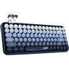 Hoopond X AJAZZ 308i Tastiera wireless Bluetooth, mini tastiera a 84 tasti layout compatto con simpatico gatto magnetico, tasti rotondi in ABS retrò, pannello opaco, ergonomica per PC, laptop-Blu