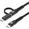 Celly Cavo Celly 2 in 1 da USB-C a USB-C + Lightning