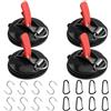 Asaiy Confezione da 4 Ancore a Ventosa Heavy Duty con Ganci Girevoli a 360° - Set di Ancoraggio Forte per Auto per Tende, Teloni, Bagagli, Campeggio, Camion, Barca, Camper, Furgone, Uso Esterno