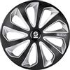 Sparco Spc1375Bksvc Set Copricerchi 4 Pezzi Sicilia 13 Pollici Nero/Argento/Carbono