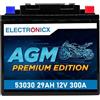 Electronicx AGM 53030 Batteria Moto 12V 29Ah 300A - Starter sigillato senza manutenzione, compatto e robusto - per moto, quad, ATV, jetski e trattorini - alta potenza e lunga durata