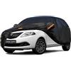 Kayme Telo Copriauto da Esterno, Compatibile con Lancia Ypsilon(2011-2026), Copertura a 7 Starti per Impermeabile Anti UV Anti Vento Antipolvere, Telo Copri con Cerniera e in Cotone.