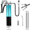 LWMTT Ingrassatore Manuale 8000PSI Ingrassatore Professionale con Tubo Flessibile Tubo Metallico e G Pistola Grasso Accoppiatore Pistole per Grasso Adatto Cartucce da 400g - Blu Pavone