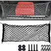 SQAQS Rete per Bagagliaio Auto, Rete Verticale a Doppio Strato, Rete Portaoggetti Auto Rete Elastica, Rete Portabagagli per Auto con Ganci, Elastico Nero, per La Maggior Parte Delle Auto (110 * 40cm)