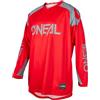 O'NEAL | Maglia | Enduro Motocross | Tessuto Traspirante, Massima libertà di Movimento, Schiena estesa | Maglia Matrix Ridewear | Adulto | Rosso Grigio | Taglia XL