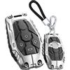 WUZUTU Custodia per chiave auto per Leapmotor T03 EV 2024-2026 | Custodia protettiva per chiave dell'auto, in metallo, con portachiavi, antigraffio, antiurto, 4 tasti, colore argento