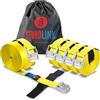 Sturdlink kit x6 Cinghie di Tensione 25mm 250kg con Fibbia a Camma 2m + Borsa, per il Fissaggio e il Serraggio su Porta Bici da Auto, Portabagagli e Portapacchi Auto, Rimorchio, Trasloco, Surf, Kayak