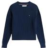 Tommy Hilfiger Bambina Pullover Cable Sweater Maglia a Trecce, Blu (Dark Blue), 16 Anni