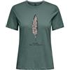 ONLY Onlkita Life Reg S/S Plume Top Box Jrs T-Shirt, Balsamo Verde Stampa: Enjoy, M Donna
