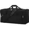 LONALIA Borsone da Viaggio Uomo 54L - Borsone Borsa Palestra per la Notte Fitness Campeggio Weekend 63x28x30 (Nero)