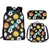 THKVSV Zaino per la scuola media, per ragazzi, alla moda, borsa per il pranzo, borsa per matite, borsa per libri, stampa basket, Palline nere, taglia unica, Zaino daypack