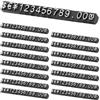 PATIKIL 15 Set Display Prezzi Cubo Supporto Etichetta Prezzi Regolabile Con Numeri E Lettere Rimovibili Kit Blocco Dollaro Per Vetrine Gioielli (Nero/Argento S)