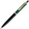 Pelikan 987792 Elegante Penna a Sfera Meccanismo a Scatto Linea K 400 Roller Souveraen Stresemann, Verde Nero, Dettagli Oro 24K, Qualità Premium, Prodotto in Germania, in confezione regalo