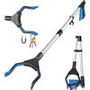 YAUNGEL 81cm Pinza Raccogli Oggetti, Pinza telescopica Pieghevole, Bastone a Braccio con Punta Magnetica a Forte Presa, Portatile Pinza raccogli rifiuti Pinza Morsetto in Gomma, manina prenditutto