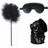 WEJFHBCOV Set interattivo for coppie SM, set da 3 pezzi con maschera for gli occhi in pelle, manette e mazza di piume, design regolabile
