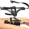 MASTER SERIES Thunder Strap Wand - Pettorina per coscia per donne e coppie. Piacere a mani libere compatibile con bacchette e dildo in pelle vegana. Regolabile e ideale per coppie. 1 pezzo, nero.