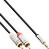INLINE 1.0m 3.5mm - 3.5mm, 3.5mm, 2 x RCA, Maschio, Maschio, Oro, Nero