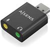 AISENS Convertitore Aisens USB-A a Audio 48KHZ USB-A/M-2XJACK 3.5/H nero