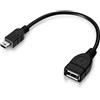 conecto adattatore OTG, spina mini USB a presa USB-A, 15 cm, nero