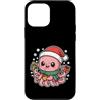 octopus winter santa hat candy cane snow Custodia per iPhone 12 mini Carino Polpo Inverno con Cappello di Babbo Natale