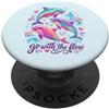 Dolphin Vibes Studio Simpatico delfino oceano flusso positivo vibrazioni motivazionali design PopSockets PopGrip Adesivo