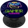 Gamer Video Game Controller Retro Arcade Gamer Controller Play Win Design di gioco retrò PopSockets PopGrip Adesivo