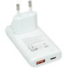 VALUE Caricatore USB con spina Euro/USA, 2 porte tipo A+C, 65 W