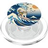 Surfing Cat Hokusai Great Wave Off Kanag Surfing Cat Hokusai Grande onda Off Kanagawa Arte Giapponese PopSockets PopGrip per MagSafe