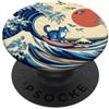 Surfing Cat Hokusai Great Wave Off Kanag Surfing Cat Hokusai Grande onda Off Kanagawa Arte Giapponese PopSockets PopGrip Adesivo