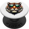 Awesome Bengal Tiger Thai Tiger Outfit G Graziosa grafica tigre con occhiali da sole, da uomo, donna, bambino, animale PopSockets PopGrip Adesivo