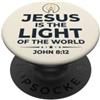 Jesus Is The Light Christian Faith Jesus Is The Light Of The World Shirt John 8:12 Bible Verse PopSockets PopGrip Adesivo