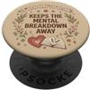 A Book A Day Cozy Librarian Bookish Item A Book A Day Keeps The Mental Breakdown Away Floral Bookish PopSockets PopGrip Adesivo