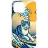 Surfing Cat Hokusai Great Wave Off Kanag Custodia per iPhone 16 Pro Max Surfing Cat Hokusai Grande Onda Off Kanagawa Giapponese Retrò