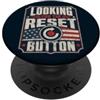 Patriotic Reset Button USA Alla ricerca del pulsante Reset Bold American Flag PopSockets PopGrip Adesivo