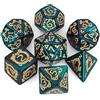 QMAY DND Dice Polyhedral Dice Set - 7 pezzi per Dungeon and Dragons MTG RPG D&D D20, D12, D10, D%, D8, D6, D4 (motivo drago verde)