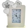 DLM Bomboniere DLM-A1220 Bomboniera utile Orologio a sveglia in legno bianco e panna cm17x13x4 linea cuore con piastra libro bastone e cappello del vescovo per la Cresima di un ragazzo o di una ragazza