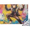 KEZXWCBMN Graffiti Scimmia Arte Colore Puzzle 1000 Pezzi Carta per Adulti Relax Puzzle per Famiglia Decorazione Regalo Casa 38x26cm/1000pcs