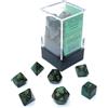 Chessex chx 20415 - set 7 dadi poliedrici mini - scarab jade/gold