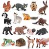 RANJIMA Figure di animali della foresta, 16 pezzi, personaggi degli animali della foresta, per foresta, torte, foresta, miniatura, safari, giocattolo educativo precoce per bambini, ragazzi e ragazze a