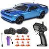 Thalire Auto RC Telecomandata 1:24 a 4 Ruote Motrici - Giocattolo da Drift ad Alta Velocità 18 km/h per Bambini da 6 Anni, Macchina Telecomandata con 2 Batterie (Incl. Gomme Drift & Ostacoli da Percorso)