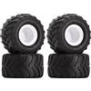 INJORA RC Monster Truck Pneumatico e Beadlock Cerchi 70 * 38mm 4pcs per 1/24 RC Crawler Car SCX24 Gladiator Bronco C10 JLU Deadbolt B17 FMS FCX24,Bianco(MT1012)