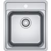 Franke Lavello da Incasso Sopra Top Acciaio Inox Monovasca 415 x 480 mm con Banco rubinetteria Bell Franke BCX 610-42 101.0693.290