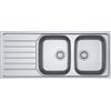 Franke Spark SKX 621 101.0712.125 Lavello da Incasso 2 Vasche con Gocciolatoio a Sinistra 116 x 50 cm Acciaio inox