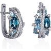 Namana Orecchini a Cerchio Donna in Argento 925 con Pietre Blu, Orecchini Cerchio Donna con Pietre nelle Sfumature del Blu
